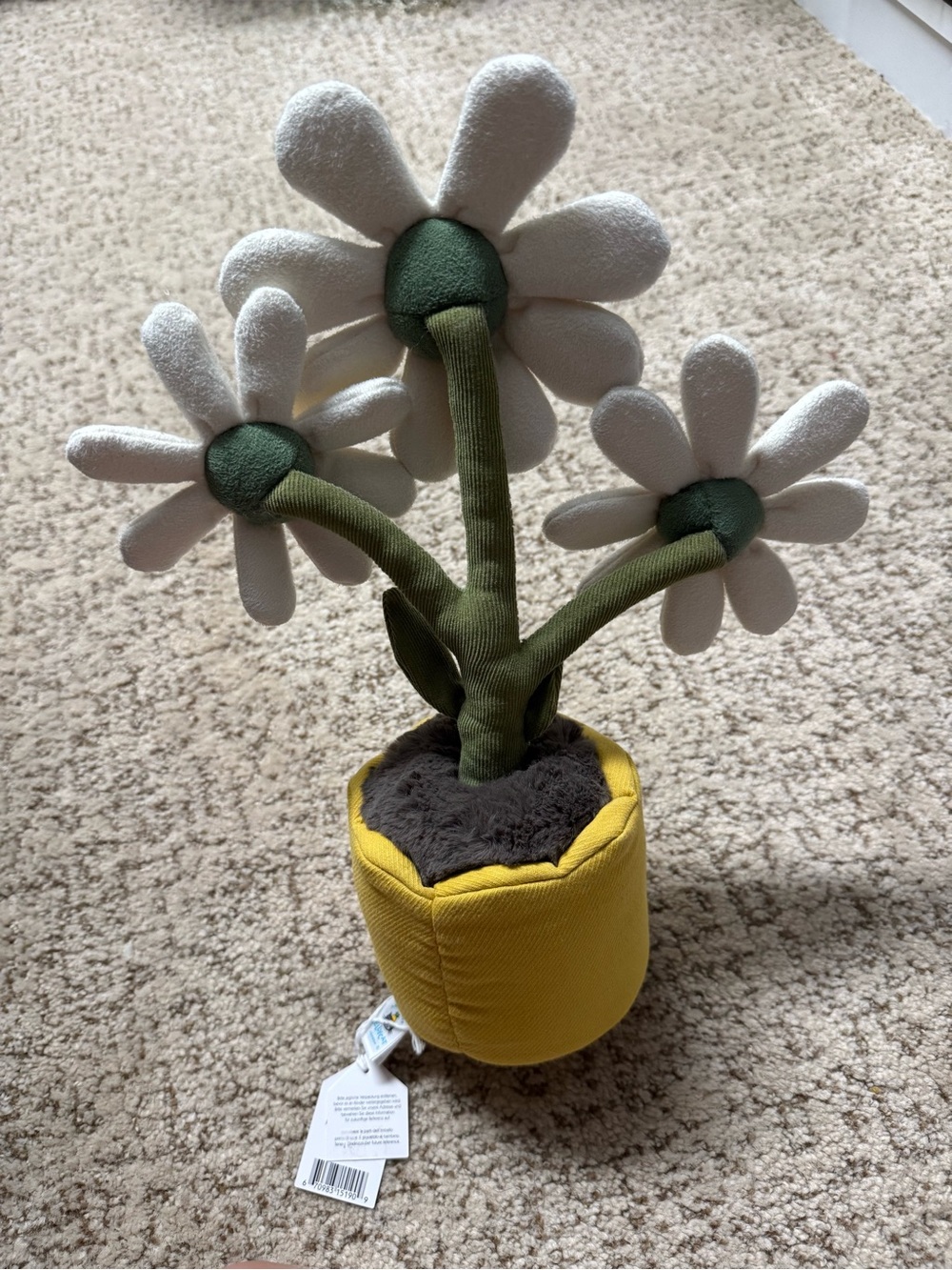 Smiling Daisy Plush Flower Pot - Yellow & White - Picture 2 of 2